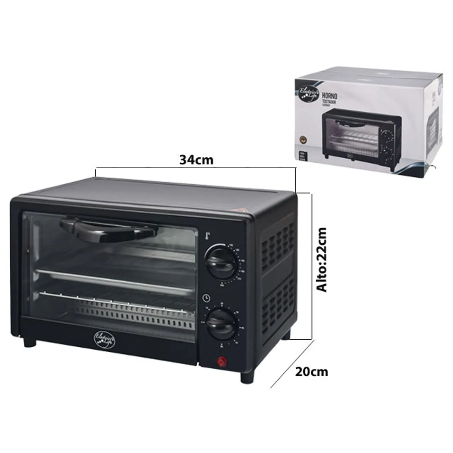 Horno eléctrico 9 Litros Electric life