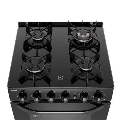 Cocina de Gas Electrolux Base de Vidrio Negro de 4 Quemadores y grill