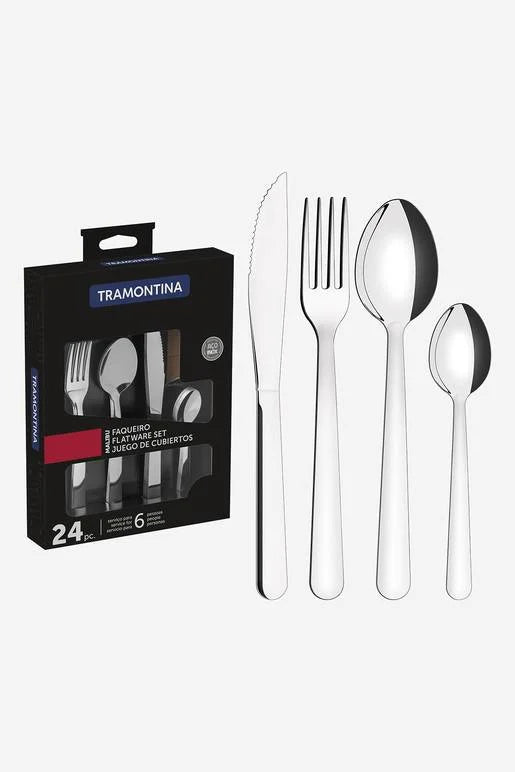 Cubiertos Tramontina 24 pzs Acero inoxidable