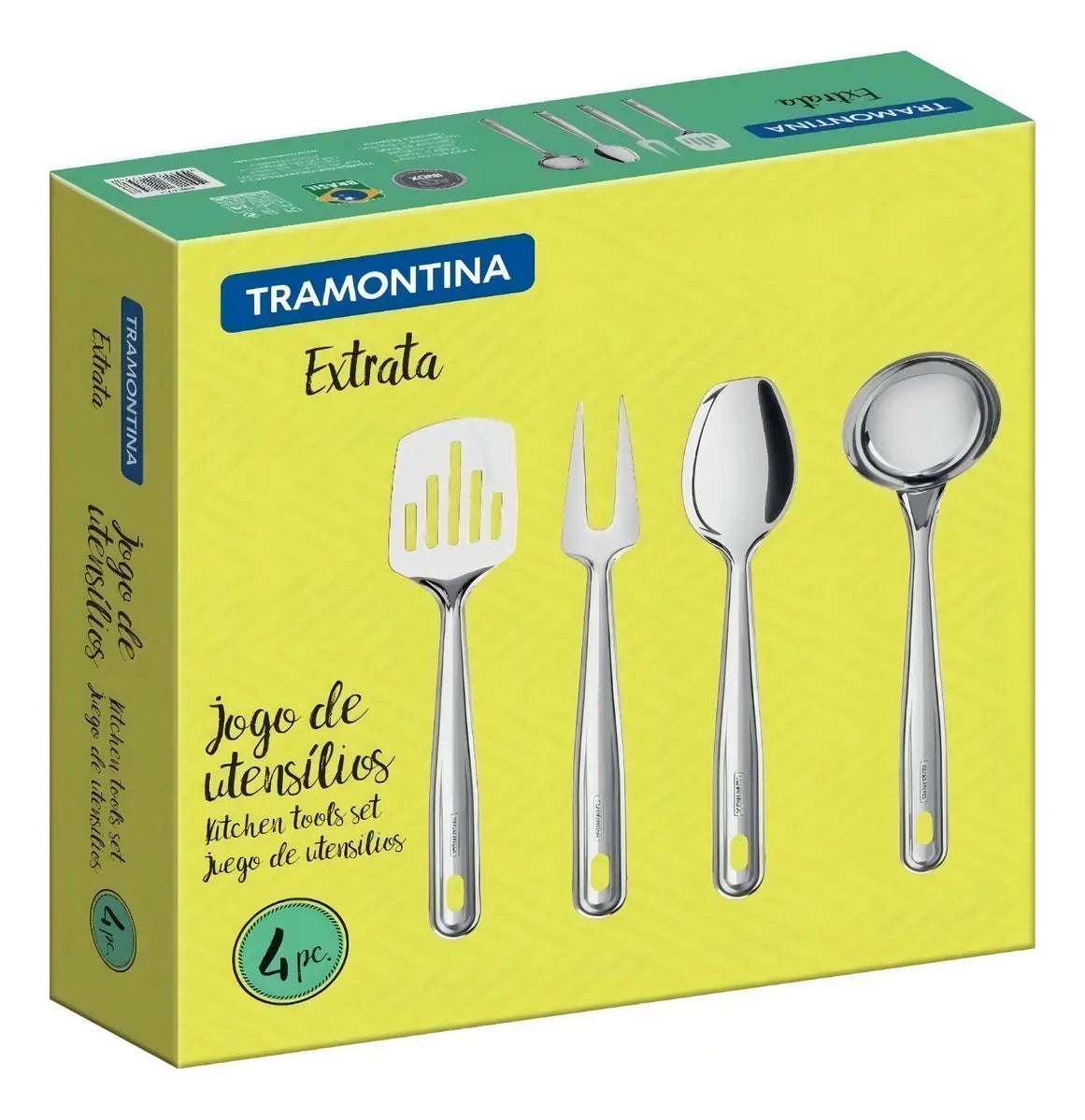 Juego de utensilios de acero inoxidable Tramontina 4 piezas