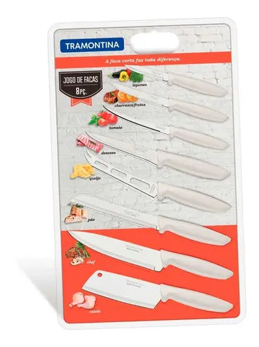 Set de Cuchillos 8 pzs Acero Inoxidable Tramontina