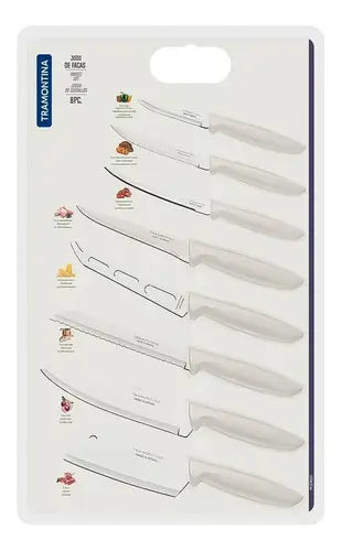 Set de Cuchillos 8 pzs Acero Inoxidable Tramontina