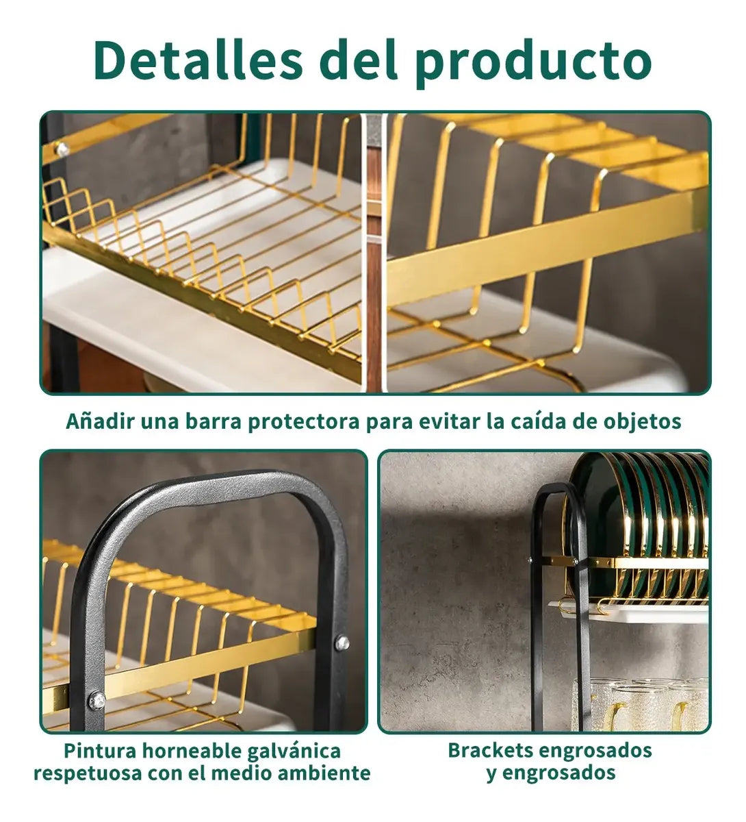 Escurridor de platos tres pisos