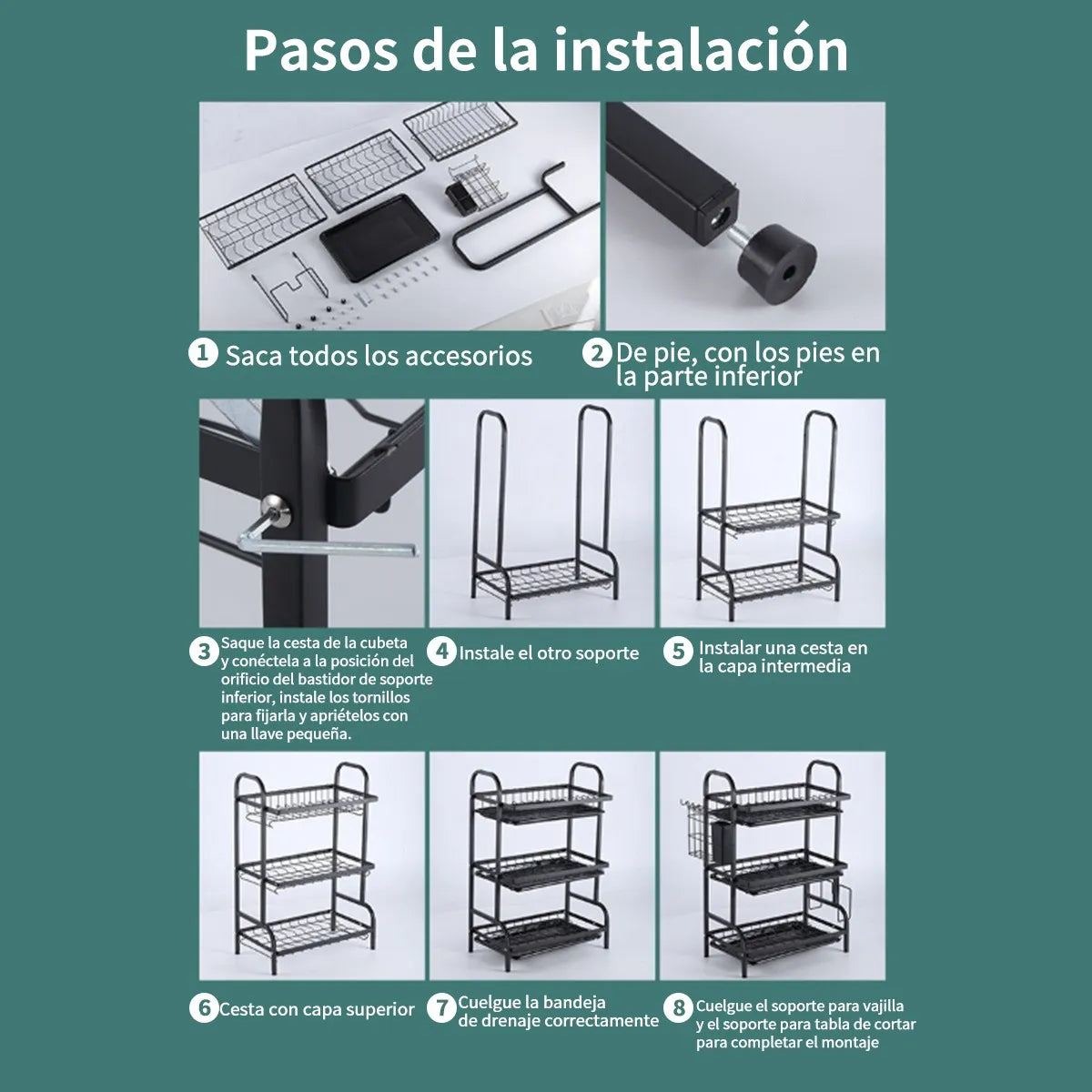 Escurridor de platos tres pisos