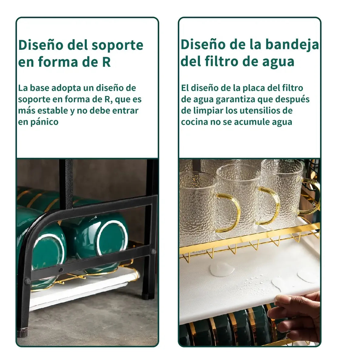 Escurridor de platos tres pisos