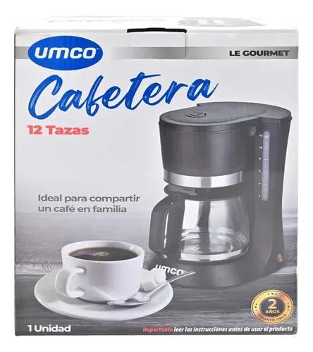 CAFETERA UMCO 12 TAZAS Capacidad 1.2 litros