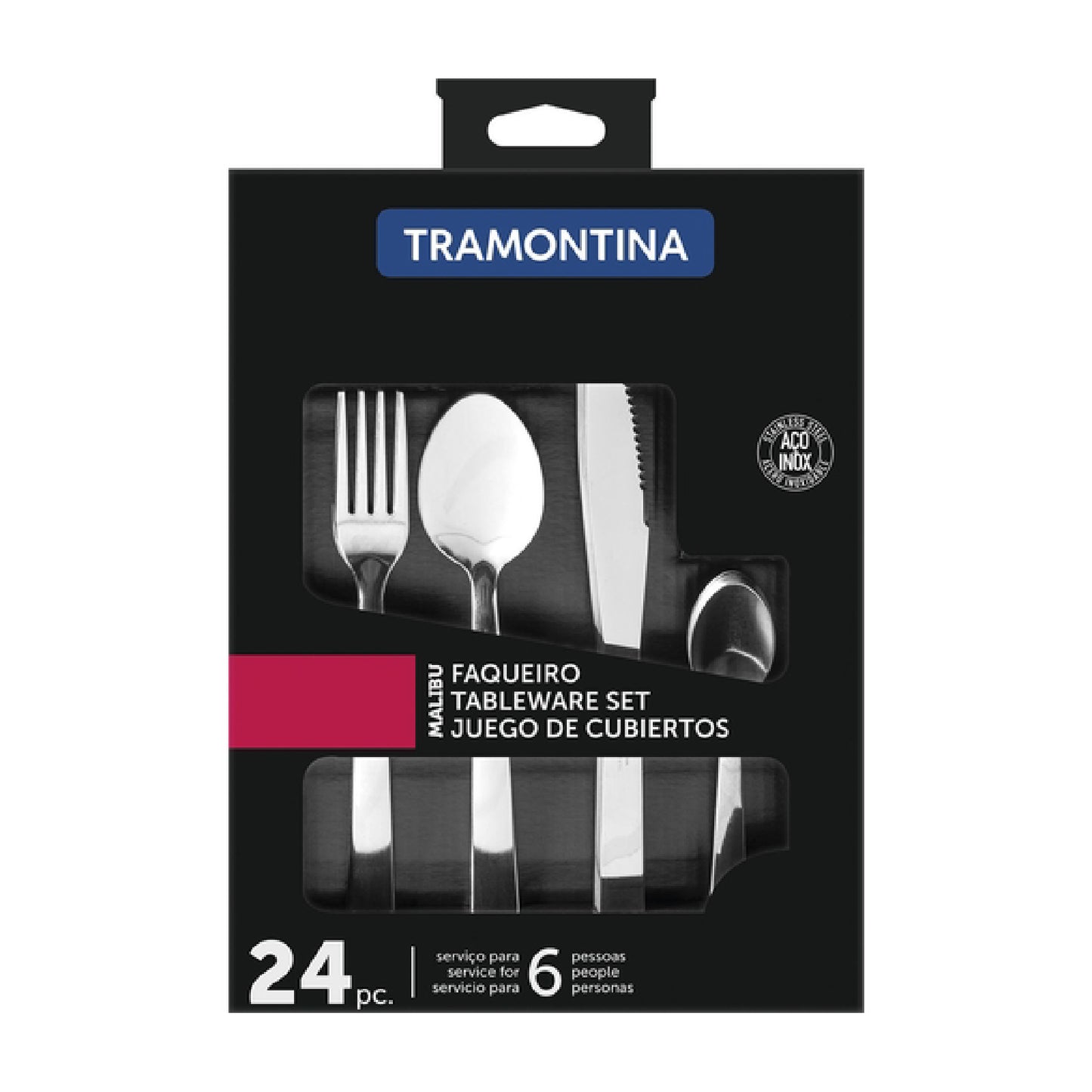 Cubiertos Tramontina 24 pzs Acero inoxidable