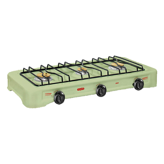 Cocineta A Gas Ecoline verde Bari III ST 3 Quemadores