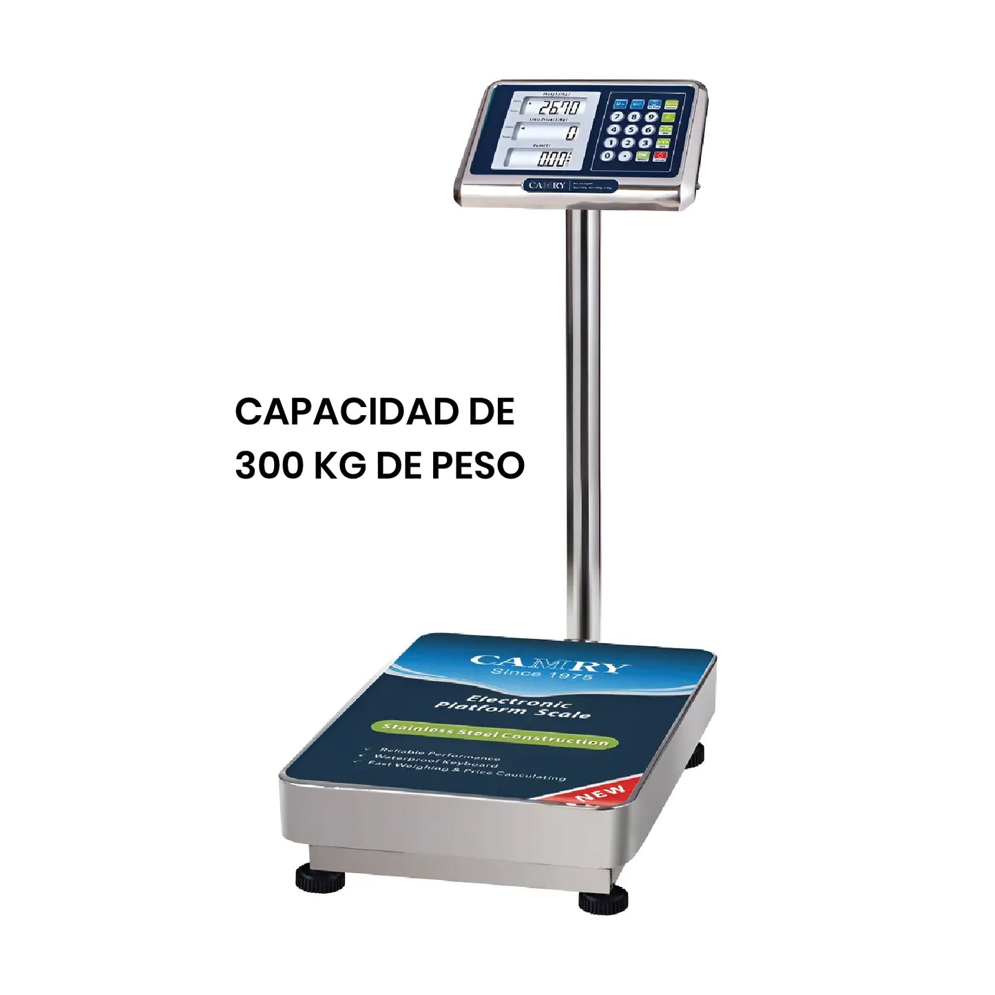 Balanza Plataforma Camry Digital 300kg Industrial Recargable