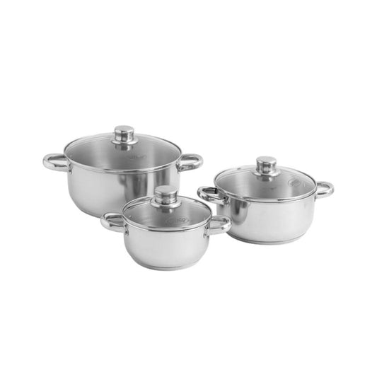 Juego de ollas acero inoxidable UMCO brilliance 6 pzs